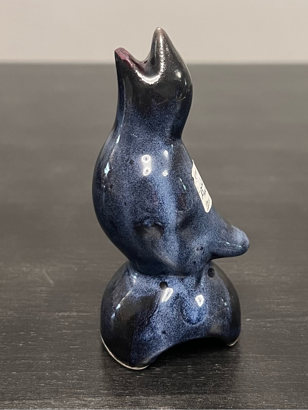 VTG Ceramic Pie Bird Blue Glazed Pie Vent Funnel Folk Art Pottery 4.5”